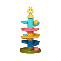 Kids' Educational Stacking Ball Drop and Roll Toy with Basketball Hoop