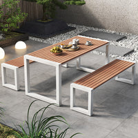 Outdoor Bistro Set, 3-Piece Patio Furniture with Round Table and 2 Chairs, Metal Garden Dining Set for Balcony, Deck, or Yard