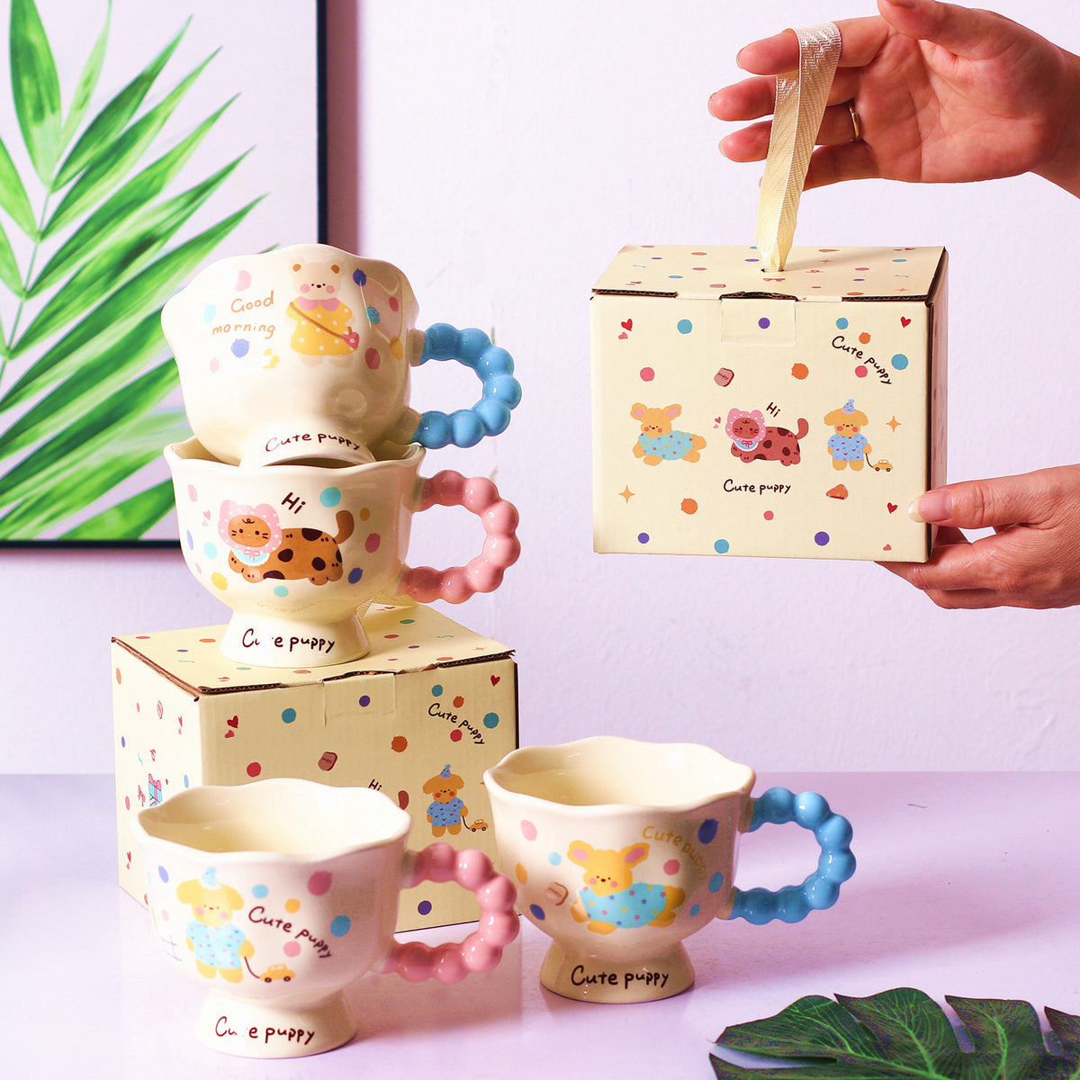 Ceramic Coffee Mug Gift Set with Gift Bag and Box, High-Value Design, Birthday Present, Water Cup