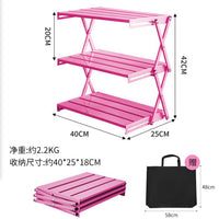 Outdoor Camping Folding Roll-Up Table and Kermit Chair Set with Portable Cart