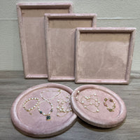 Velvet Jewelry Display Tray for Necklaces and Earrings