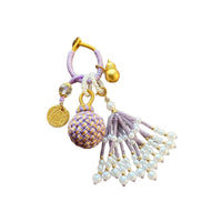 Five-Way God of Wealth Tassel Keychain Pendant for Car or Bag