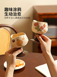 Modern Housewife Ceramic Mug with Footed Base - 200ml Coffee Cup, Gift Idea