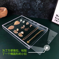 Acrylic Clear Tray with Lid, Rectangular Desktop Organizer for Jewelry & A4 Documents