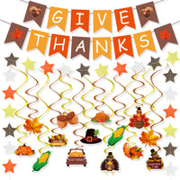 Thanksgiving Give Thanks Banner Balloon Set for Harvest Party Decorations