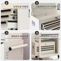 Rolling Tool Chest with 7-Drawer Storage Cabinet and Lockable Wheels