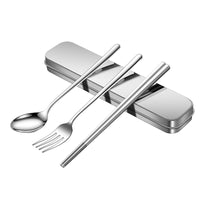 Portable 316/304 Stainless Steel Cutlery Set with Storage Case for Students and Office Workers