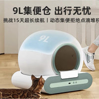Smart Self-Cleaning Cat Litter Box with Odor Removal for Large Cats, Fully Enclosed Automatic Pet Toilet