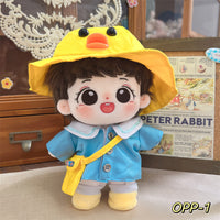 20cm Cotton Doll Casual Overalls Outfit Set Plush Toy Clothes