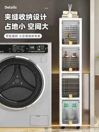 20cm Slim Gap Storage Cabinet with Flip-Top Lid for Kitchen and Bathroom