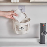Wall-Mounted Storage Basket for Kitchen and Bathroom, Hanging Organizer for Spices, Garlic, and Toiletries