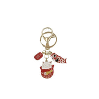 Japanese Lucky Cat & Koi Fish Keychain Charm for Car Keys & Bags, Creative Alloy Gift