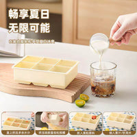 Silicone Ice Cube Tray with Lid, Large Square Ice Cube Mold for Whiskey Cocktails, Food-Grade & Easy Release