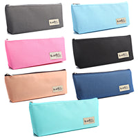 Extended Canvas Pencil Case, Simple Lightweight Fashion Solid Color Dirt-Resistant Stationery Bag for Boys, Large Capacity Student Pencil Box
