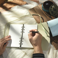 Macaron Color PU Leather Loose-Leaf Notebook with Strap Closure for Students & Office