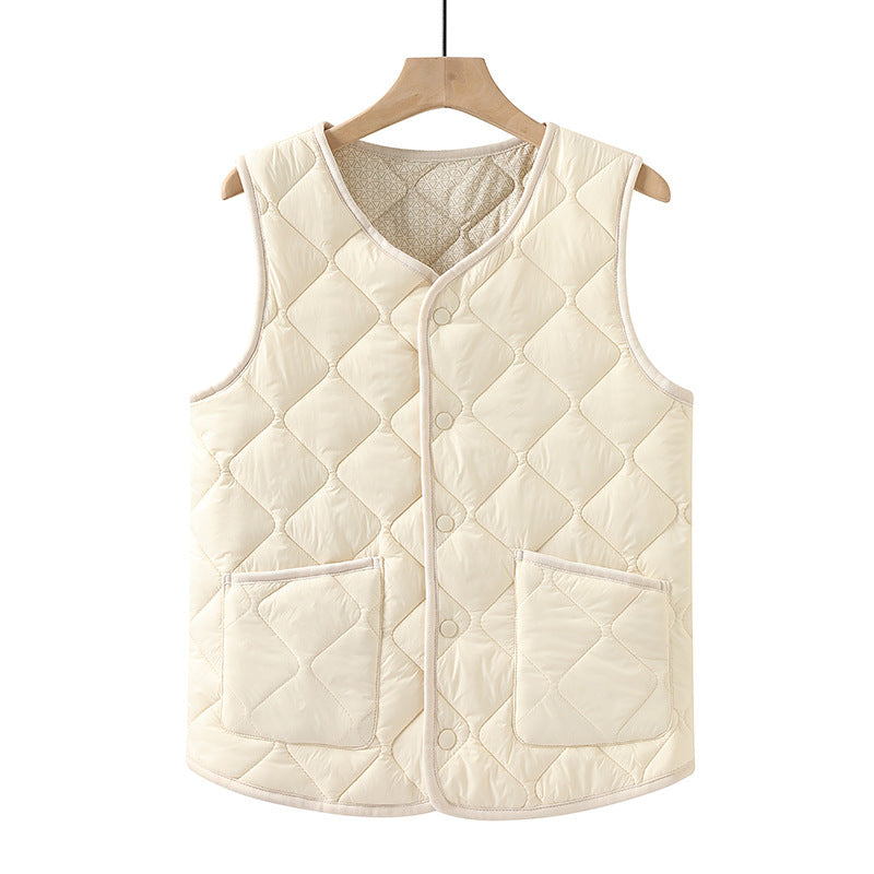 Unisex Winter Warm Down Cotton Vest Sleeveless Jacket for Men and Women