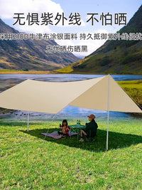 Outdoor Camping Tarp Sunshade Rain Shelter with UV Protection, Portable Picnic Canopy