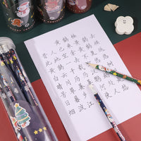 Christmas Theme HB Pencils with Eraser, Barrel of 30 for Students, Sketching, and Exams