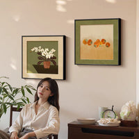 Vintage Floral Wall Art for Living Room Bedroom Dining Room, Mid-Century Style Sofa Background Decor