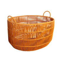 Large Woven Laundry Hamper with Handles, Waterproof Clothes Storage Basket for Bathroom and Living Room