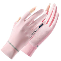 Women's UV Protection Ice Silk Full Finger Touchscreen Gloves for Driving Cycling Fishing