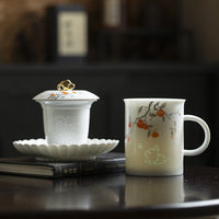 Ceramic Mug with Infuser and Lid, 400ml Tea Separation Cup for Office and Business Gifts