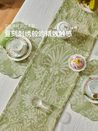 Forest Deer French Vintage Table Runner for Dining Table, Coffee Table, TV Cabinet