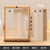 Hollow Wooden Shadow Box Picture Frame for Photos, Calligraphy, and Art - 6, 7, 8 Inch, A4 Sizes