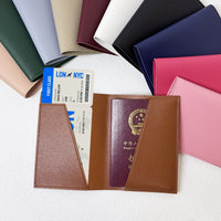 PU Leather Travel Passport Holder & Boarding Pass Wallet with Luggage Tag