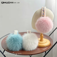 Winter Plush Foldable Earmuffs for Women, Candy Color Windproof Ear Warmers