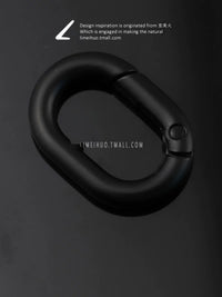 Mini Oval Spring Snap Hook for Bags, Keys, and Water Bottles - Matte Black