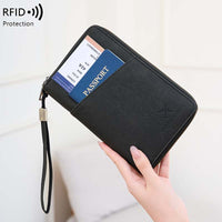 Vintage Large Capacity Passport Holder Travel Wallet with Card Slots