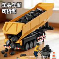 Boys' Heavy-Duty Inertial Dump Truck Toy with Detachable Parts