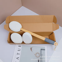 Long Handle Back Lotion Applicator Brush with Replaceable Heads