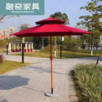 Outdoor Patio Umbrella with Crank, Double-Tiered, UV Protection, for Garden, Cafe, and Market