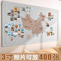 Felt Map Travel Photo Wall, Creative Background for Entryway & Living Room, Modern Minimalist Home Decor