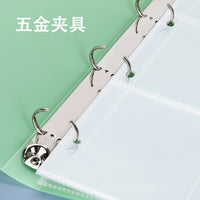 10 Pack A4 Card Binder, 4-Ring Loose Leaf Binder, Waterproof PP Card Collection Folder for Student Revision Notes, Translucent Pink/Green/Blue