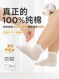 Nidoxiong Girls' White Cotton Mesh Socks for Summer, Breathable Kids' Ankle Socks