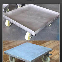 Heavy-Duty Flat Dolly with Guardrail for Moving Pots and Furniture, 4-Wheel Multi-Functional Mover