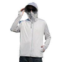 Unisex UV Protection Sunscreen Jacket with Detachable Brim, Ice Silk Breathable Cooling Outdoor Coat