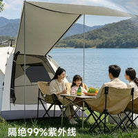 Portable Pop-Up Camping Tent with Integrated Tarp for Outdoor Overnight Stays