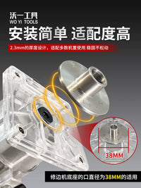 Precision Stainless Steel Router Base Guide Bushing and Circle Cutting Plate for Trimming and Grooving