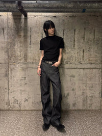 Hxx 13oz Raw Denim Flared Jeans with Embroidery for Men and Women
