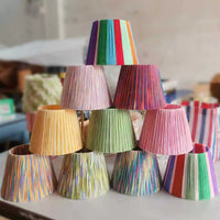 Handmade Bohemian Yarn Lampshade for Table or Pendant Lamps, E27 Base, Colorful DIY Weave