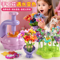 DIY Flower Craft Machine Kit for Kids, Educational Toy for Girls, Handmade Bouquet Maker with Light