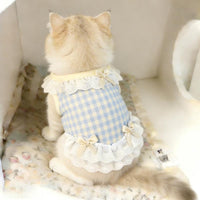 Princess Lace Vest Dress for Cats and Small Dogs, Lightweight Spring/Summer Pet Apparel