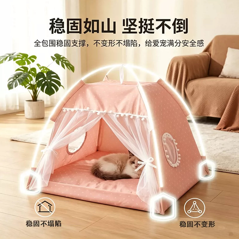 Cat Tent Bed Enclosed Pet House for All Seasons