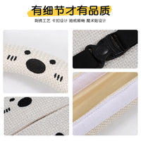Car Seat Belt Shoulder Pad Cover, All-Season Linen Cartoon Dog Design, Non-Slip Sweat-Absorbing Protector