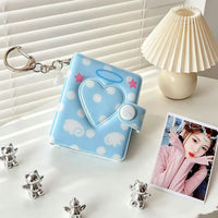 Mini Photo Album Keychain with Bowknot and Heart Cutout for 2-inch Photos