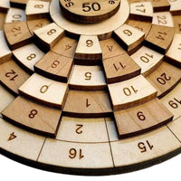 Wooden 3D Puzzle Brain Teaser for Adults - 50-Digit Turntable High IQ Challenge